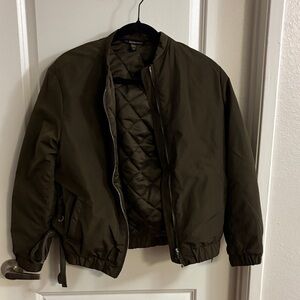 Zara Dark Green Quilted Puffer Jacket